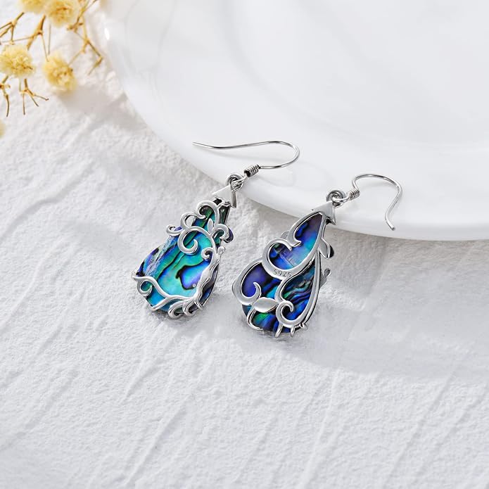 Midari Heart Dangle Earrings 925 Sterling Silver Leverback Drop Earrings Teacher Music Art Jewelry Gifts for Women Students Apple/Guitar/Palette/Note Design