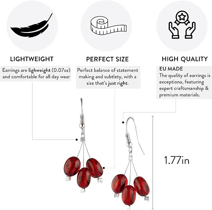 Pull-Through Earrings, Amber Jewelry, Faceted Sparkling Amber Earrings - Parent