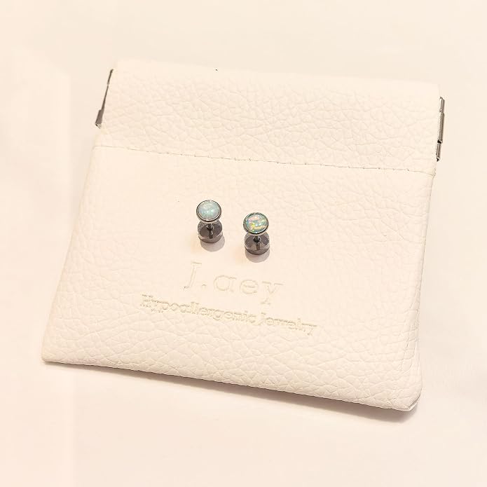 Titanium Earrings for Women Stud Earrings Cubic Zirconia Dainty Screw Flat Back Hypoallergenic Earrings for Women for Multiple Cartilage Helix Conch Tragus Piercing Jewelry for Sensitive Ears