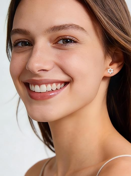 ChicSilver 925 Sterling Silver Earrings Dainty Bar/Circle/Triangle/Star/Ball Stud Earrings for Women with Gift Box, Hypoallergenic Earrings for Sensitive Ears