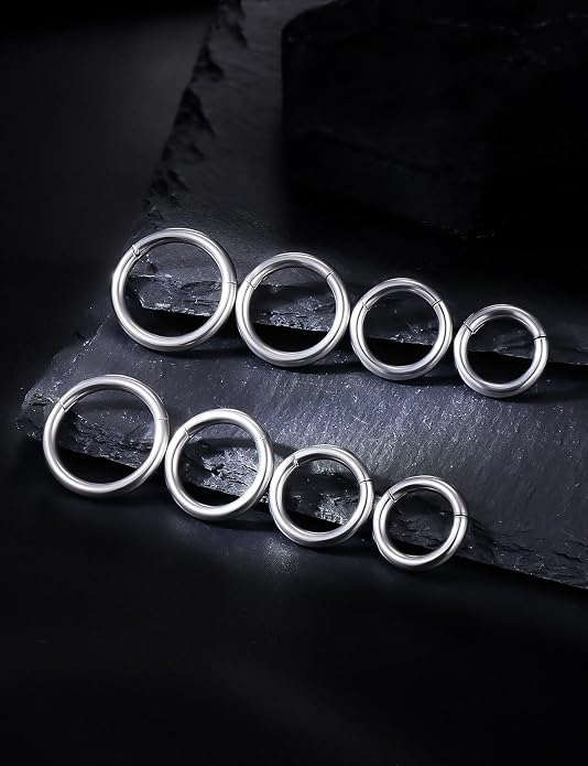 20G 18G 16G 14G 12G 10G 8G 6G Nose Rings Hoops 316l Surgical Steel Clicker Septum Lip Ring Tragus Helix Daith Rook Conch Snug Cartilage Lobe Earrings Hoop Piercing Jewelry For Women Men