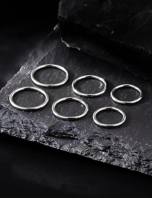 20G 18G 16G 14G 12G 10G 8G 6G 4G 2G Nose Rings Hoops 316l Surgical Steel Clicker Septum Lip Ring Tragus Helix Daith Rook Conch Snug Cartilage Lobe Earrings Hoop Piercing Jewelry For Women Men
