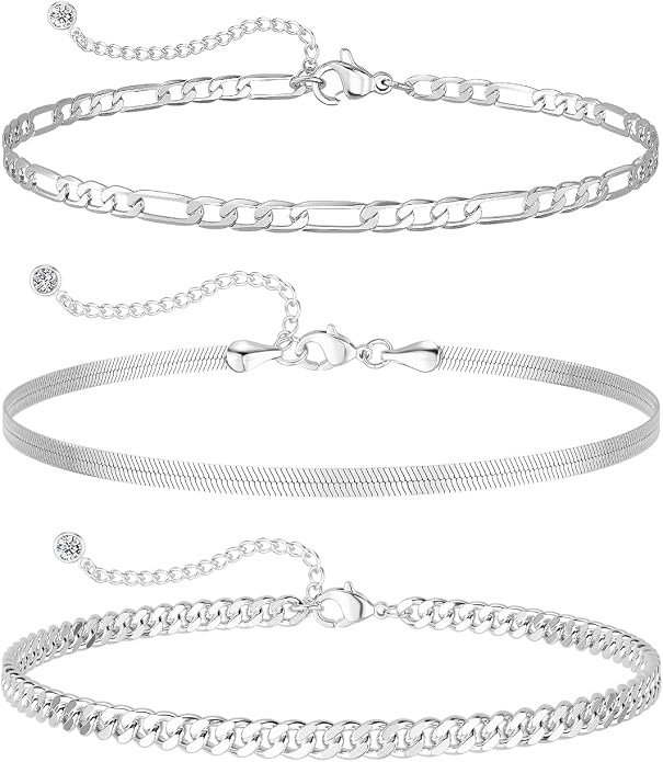 DEARMAY Gold Anklets for Women Waterproof, Non Tarnish14K Gold Plated Ankle Bracelets Set Stack, Summer Beach Jewelry Gifts for Vacation, Bikini Outfits for Women Mom Her