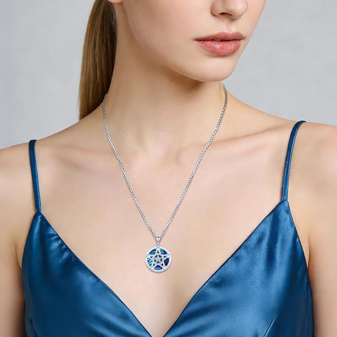 Pentagram/Celtic Knot/Witches Knot/Santa Muerte/Triple Moon Goddess/Baphomet/Hecate Necklace Sterling Silver Magic Wiccan Amulet Pagan Jewelry for Women Men