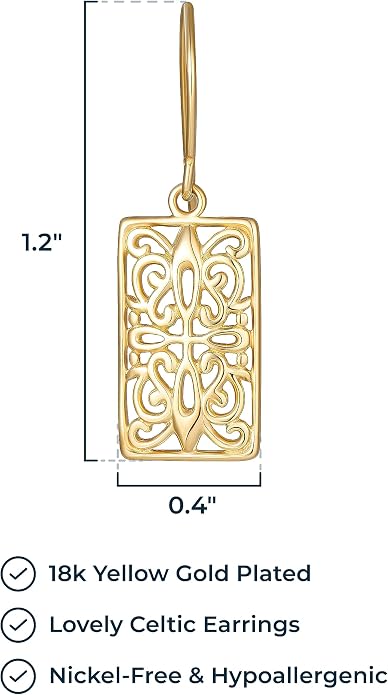 MORGAN & PAIGE .925 Sterling Silver Oxidized, 18K Yellow Gold or 14K Rose Gold Plated Butterfly Celtic Knot Dangle or Stud Earrings for Women - Hypoallergenic Sterling Silver Earrings, Gifts for Her