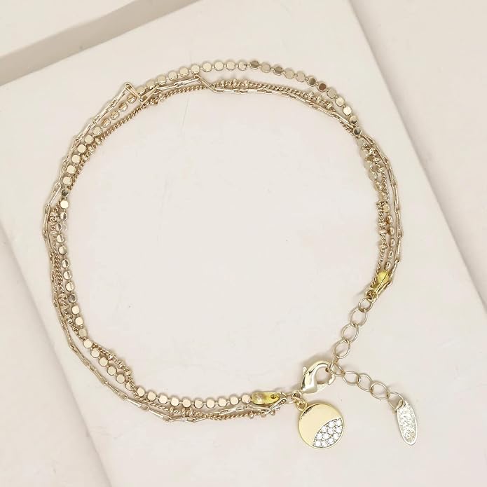 Ettika Anklets for Women. Anklet, 18k Gold or Rhodium Plated. Ankle Bracelets for Women, Jewelry
