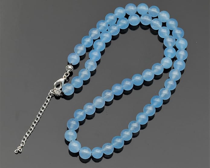 Natural Gemstone Beaded Choker Necklace | 8mm Handmade Adjustable Jewelry for Men & Women | Chakra Balancing Crystal Necklace | Spiritual Gift | Macrame Cord with Extender