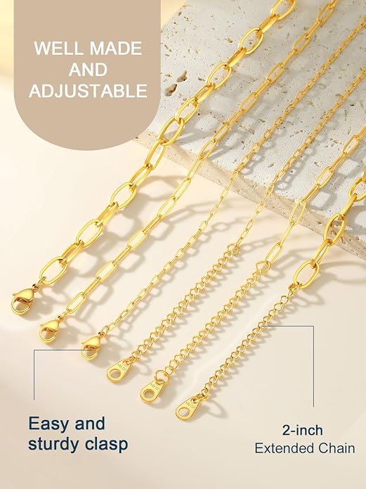 ChainsPro Stainless Steel Waterproof Anklet for Women, Adjustable Non Tarnish Layered Anklets, Trendy Dainty Cuban Link Ankle Bracelet Beach Jewelry Gifts for Swimming & Daily Wear (8.5+2 inches)