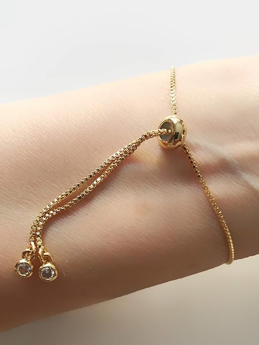 SIFRIMANIA Evil Eye Adjustable Sliding Bead Shiny Bracelet Lucky Charms Jewelry for Women of All Ages