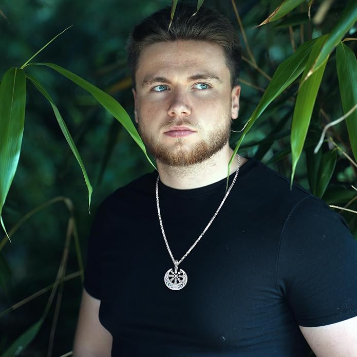 Eusense Viking Jewelry for Men Women Sterling Silver 925 Mjolnir Thors Hammer Pendant Celtic Cross Necklace Wolf Odin Raven Freya Goddess Norse Pagan Compass Vegvisir Yggdrasil Nordic Viking Necklaces Gifts