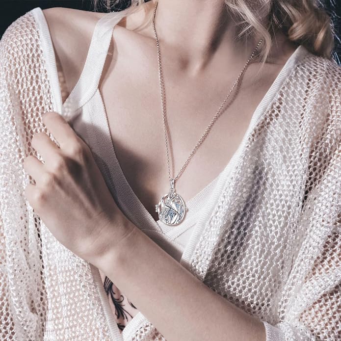 INFUSEU Aromatherapy Gifts Essential Oils Diffuser Jewelry for Women, Cute Animals Pendant Necklaces, 7 Lava Rocks Stones, 24" Chain