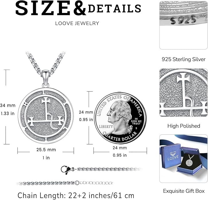 Pentagram Necklace Sterling Silver Triple Moon Goddess/Celtic Knot Witches Knot/Ankh/Sun and Moon/Hecate/Lilith/Santa Muerte/Tetragrammaton Pendant Necklace Pagan Wiccan Magic Egyptian Amulet Jewelry for Women Men