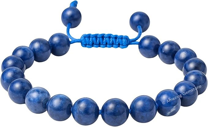 Amazing Gemstone Sodalite Bracelet for Women Men's Gifts - Protection Healing Crystal Bracelet - 8mm Gemstone Beaded Adjustable Bracelet