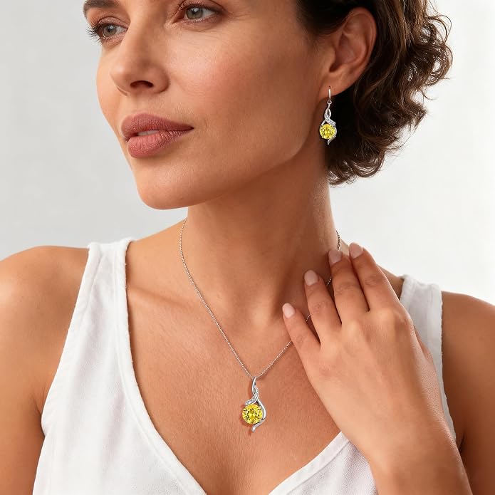Women‘s Birthstone Pendant Necklace S925 Sterling Silver Imitation Diamond Infinity Necklace Jewelry Gift for Her