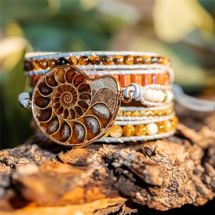 YGLINE Boho Handmade Wrap Leather Tube Crystal Stone Bracelet for Women