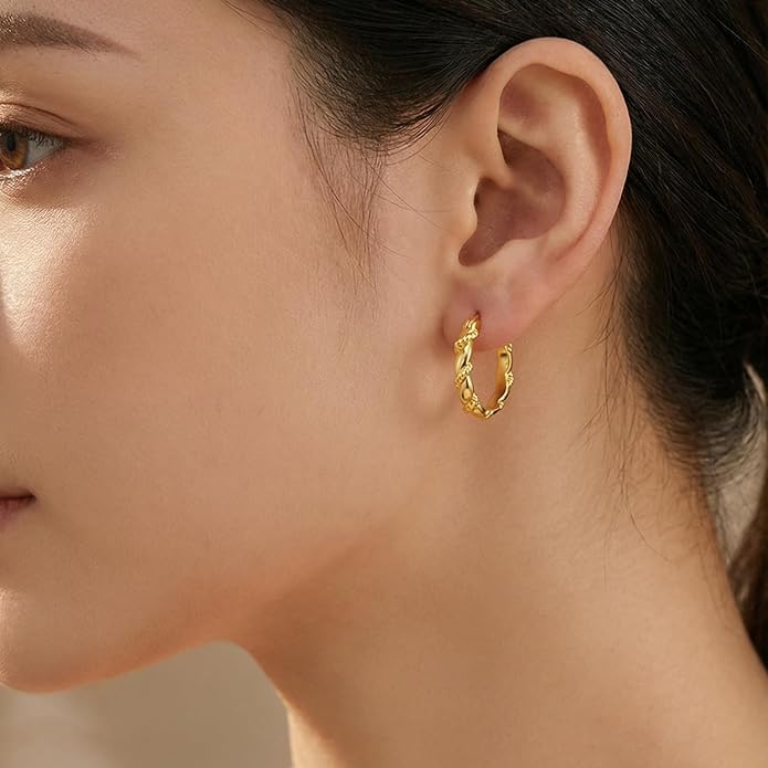 Gold Dainty Hoop Earrings for Women Hypoallergenic Lightweight 14K Gold Huggie Earrings Jewelry Valentines Day Gifts for Wife Girlfriend Her