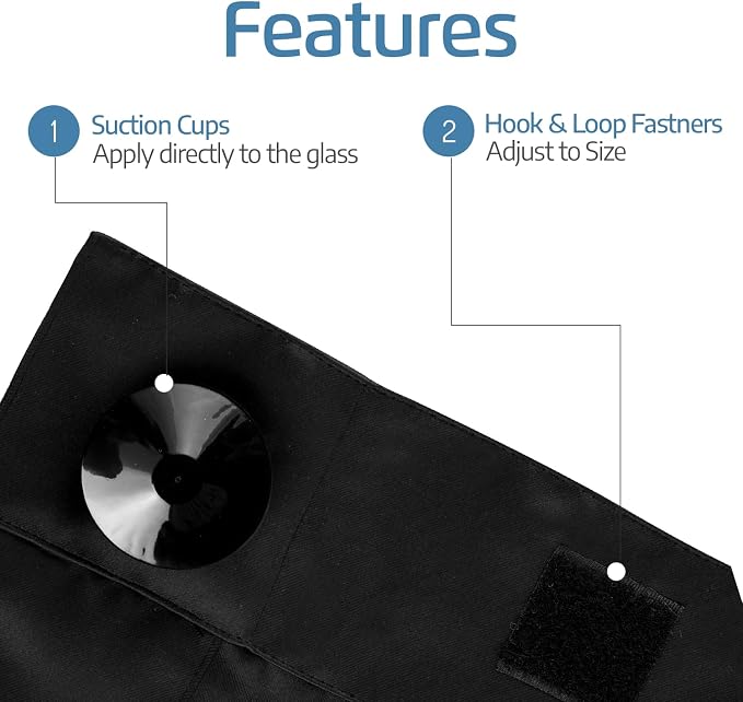 Portable Blackout Curtain with Suction Cups - Premium Easy Install Shade No Tools Required - Temporary Blinds, Perfect for Baby Nursery or Dorm Room - with Travel Bag (66” Long x 51” Wide)