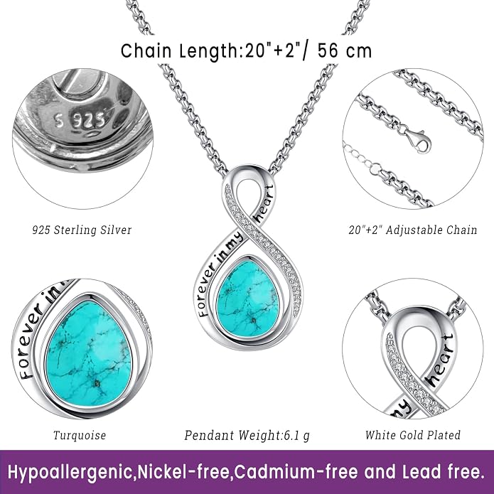 Turquoise Jewelry for Women Men 925 Sterling Silver Pendant Urn Necklaces for Ashes Picture Locket Necklace Thor Hammer Yggdrasil Virgen De Guadalupe St Michael Christopher Judas Witches Knot Necklace