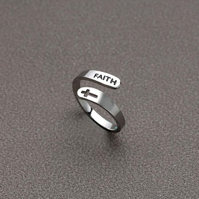 Inspirational Rings for Women Statement Stainless Steel Spiral Wrap Twist Ring Encouragement Personalized Jewelry Birthday Gifts