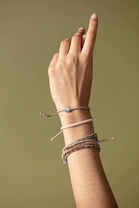 Wakami Earth Charm Bracelet Stack | Braided Beaded Stackable Bracelets for Women | Waterproof Fair Trade Handmade Boho Jewelry for Women and Men