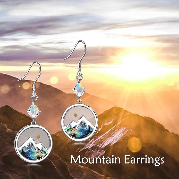 AOBOCO Mustard Seed Earrings for Women Sterling Silver Mountain Cross Earrings Dangle Christian Religion Jewelry Mothers Day Birthday for Mom Wife Friends