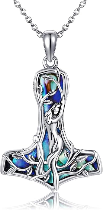 Mother Necklaces Sterling Silver Mom/Mommy of an Angel/Mom Thor Hammer/Heart Footprint Pendant Birthday Mothers Day Jewelry for Women