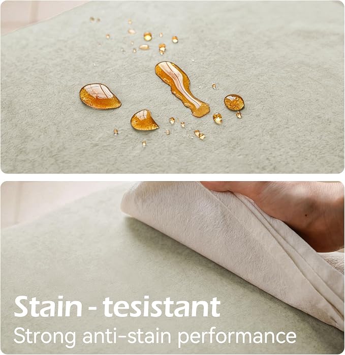a moment Waterproof Throw Pillow Covers Set of 4,18x18 Inch Outdoor Stain Resistant Pet Friendly Pillowcases Cushion Covers for Patio Sofa and Living Room,Seaside Mist