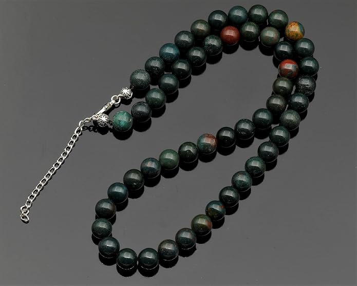 Natural Gemstone Beaded Choker Necklace | 8mm Handmade Adjustable Jewelry for Men & Women | Chakra Balancing Crystal Necklace | Spiritual Gift | Macrame Cord with Extender