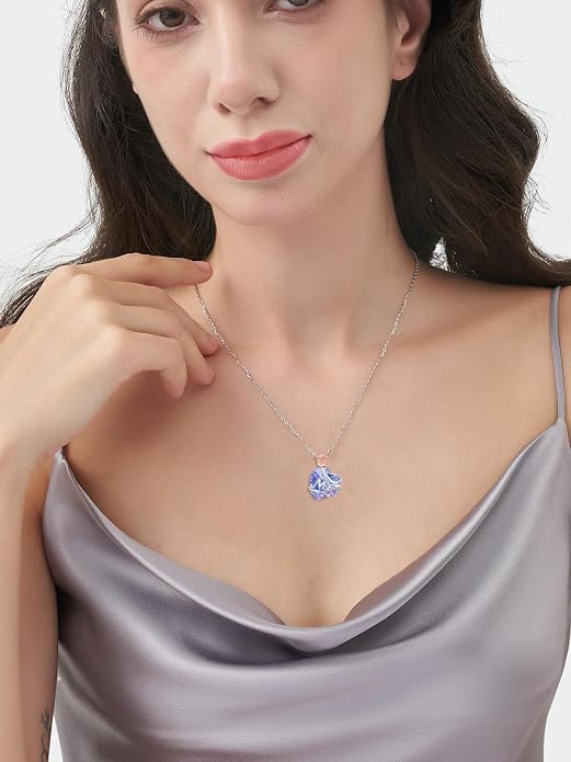 Midari Ocean Necklace 925 Sterling Silver Flamingo Mama Bear Dolphin Penguin Sea Turtle Axolotl Desert Cactus Nautical Rudder Tropical Palm Compass Wave Pendant Boho Jewelry Gifts for Women Men