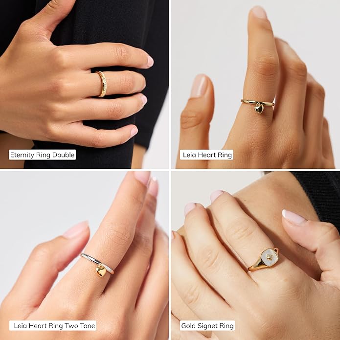 Ana Luisa Gold Rings for Women - 14K Gold Plated Rings for Women Non Tarnish - Trendy Stacking Ring for Daily Wear - Twisted, Heart, Eternity Ring Styles - Hypoallergenic & Water-Resistant Jewelry
