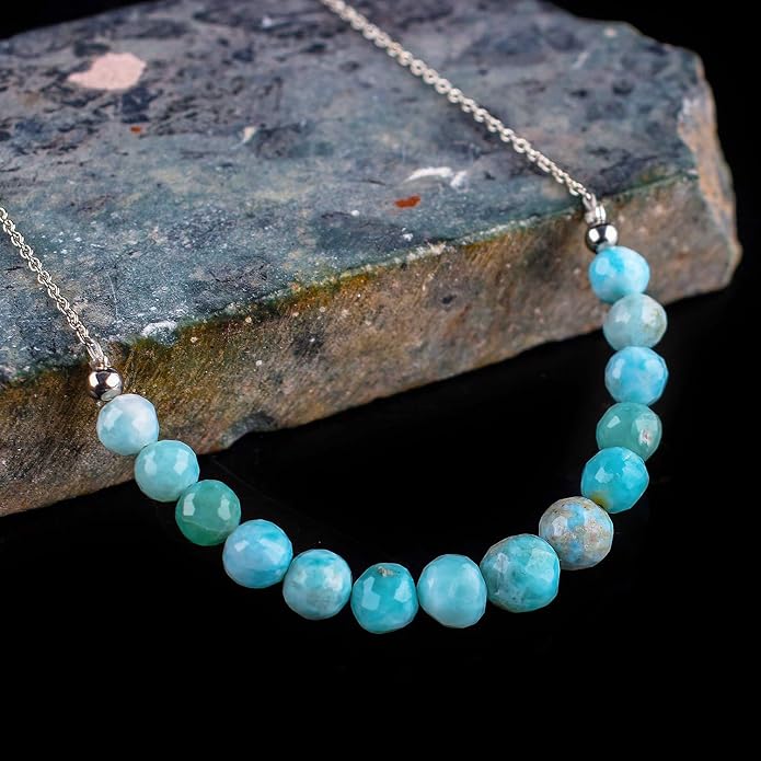 Natural Gemstone Dainty Pendant Necklace for Women Handmade Crystal Jewelry 925 Sterling Silver 18 Inch Chain Healing Chakra Christmas Birthday Gift for Her