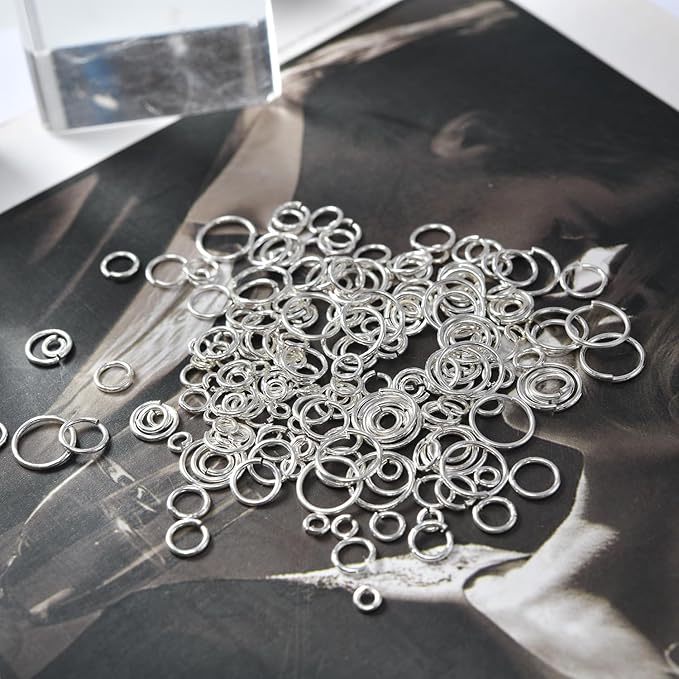 1500pcs Silver Filled Jump Rings, Non Tarnish Silver Open Jump Rings for Necklace, Bracelet, Earrings DIY Jewelry Making Supplies (0.7x3mm)