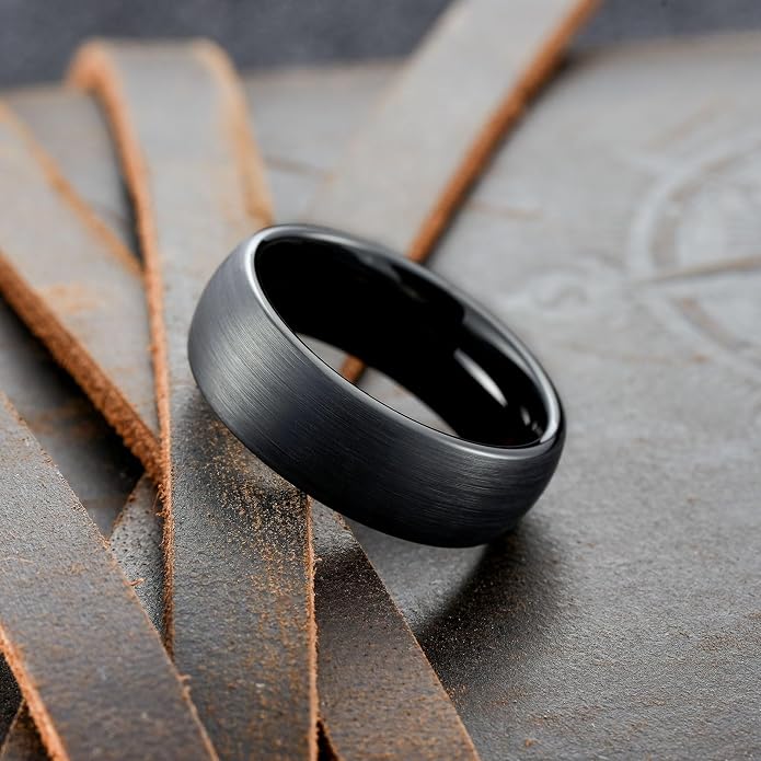 King Will Wedding Band for Men Women, 2/4/6/7/8mm Domed Matte Brushed Tungsten Carbide Rings, Solid/Dual Color Engagement Rings, Comfort Fit