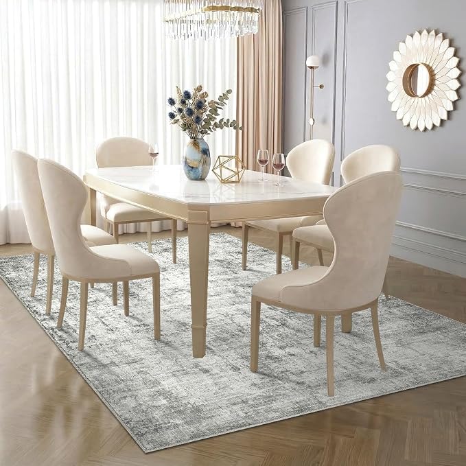 5x7 Area Rugs Washable Living Room Rug-No Slip Soft Carpets Modern Abstract Indoor Floor Stain Resistant Carpet for Bedroom Dining Room Farmhouse Nursery Home Office Grey