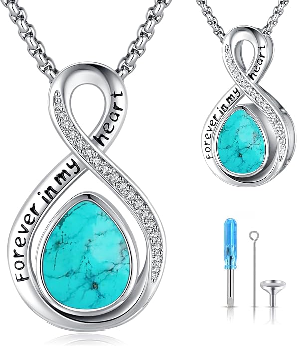 Turquoise Jewelry for Women Men 925 Sterling Silver Pendant Urn Necklaces for Ashes Picture Locket Necklace Thor Hammer Yggdrasil Virgen De Guadalupe St Michael Christopher Judas Witches Knot Necklace