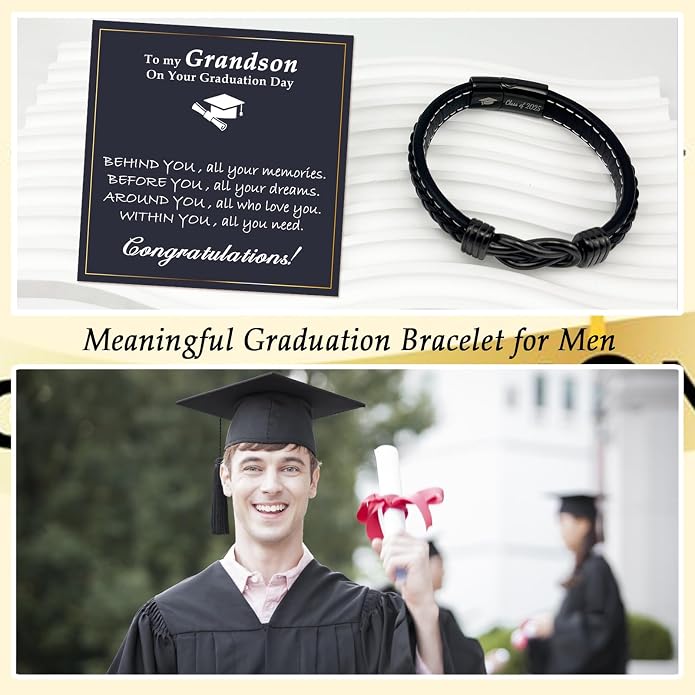 Gifts for Men Infinity Leather Bracelet for Dad New Daddy Husband Boyfriend Son Grandson Brother Nephew Uncle Black Braided Engraved Leather Jewelry Gifts for Fathers Day Birthday Christmas