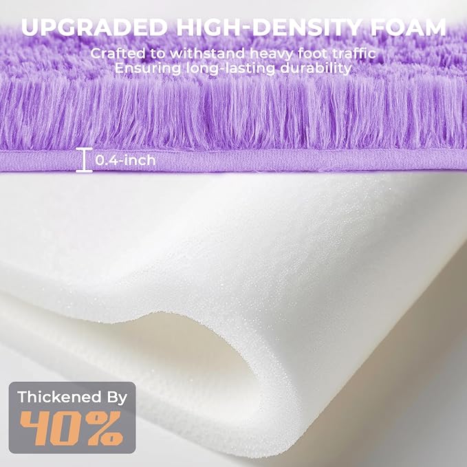 OPPODREAM 9x12 Light Purple Rugs for Bedroom, Ultra-Soft Fluffy Area Rugs for Living Room, 9 x 12 Shag Carpet for Nursery, Kids, Girl, Boy, Baby, Plush, Fuzzy, Shaggy, Cute Home Decor