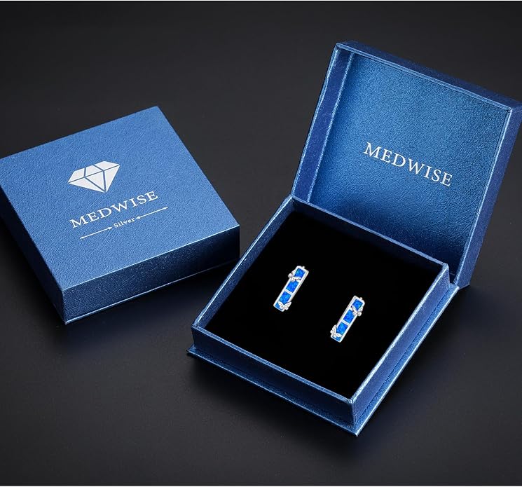 MEDWISE Mothers Day Gifts for Mom Multi Colored Opal Hoop Earrings for Women 925 Sterling Silver Huggie Hoop Earrings Jewelry Gift for Women Daughter Wife Mom Friends