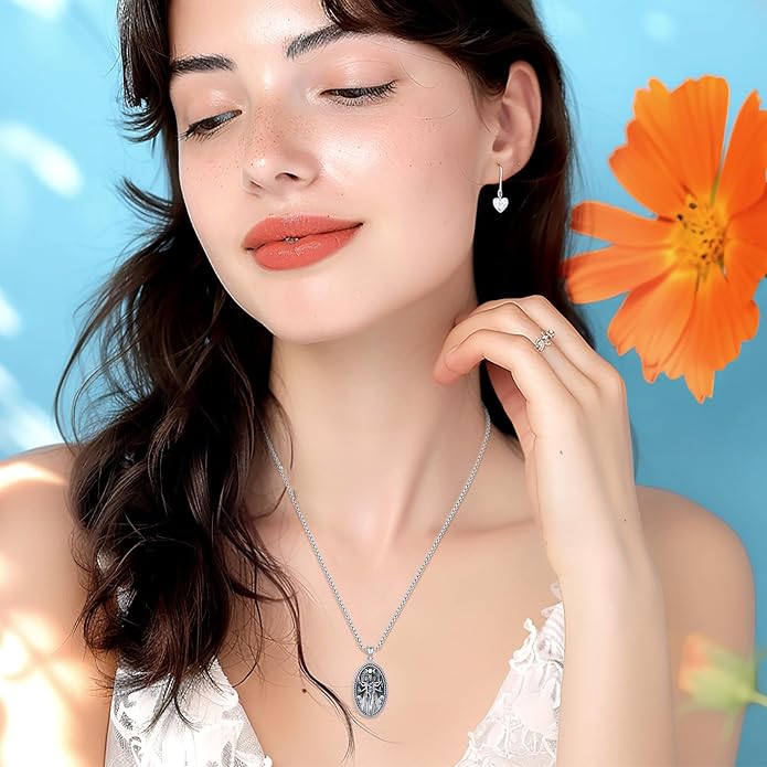 Hecate Wiccan Triple Moon Goddess Necklace Tetragrammaton Nudo De Bruja Plata 925 Original Sterling Silver Cat Moon Pendant Hekate Witch Necklace Amulet Witchy Jewelry Gifts for Women Men