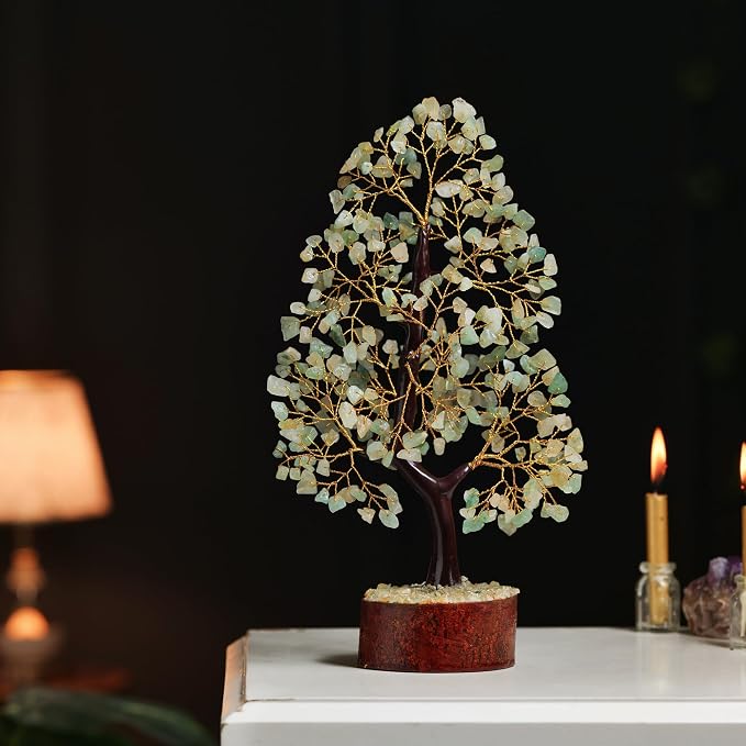 Green Jade Stone Money Tree | Tree of Life | Energy Healing Stones | Feng Shui Bonsai | Reiki Crystal Healing | Good Luck | Chakra Tree | Spiritual | Crystal Gifts | Office Home Decor