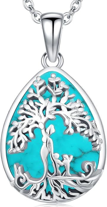 Tree of Life Necklace Family Teardrop/Heart Pendant Mother Jewelry Gifts for Women Grandma Wife Mom