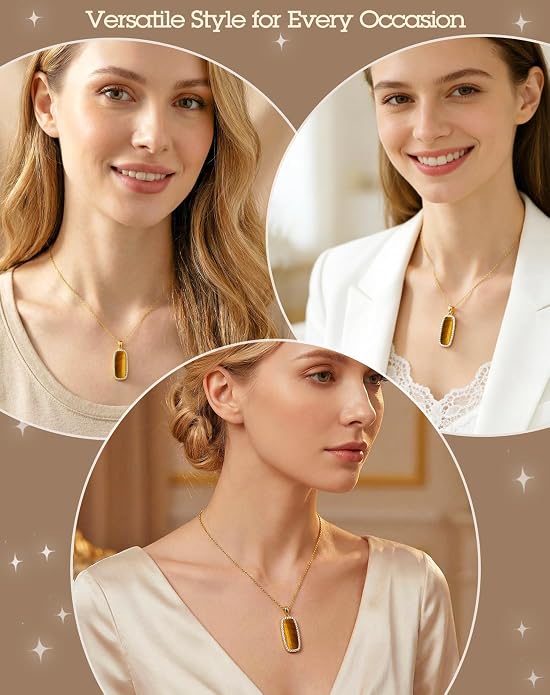 Natural Gemstone New Beginnings Birthday Graduation Gifts 925 Silver Jewelry Plated with 18K Gold Protection Necklace for Women