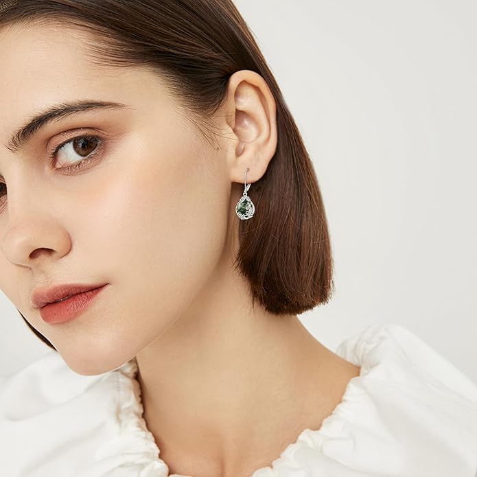POPLYKE Celtic Filigree Teardrop Drop Dangle Earrings Sterling Silver Leverback Earrings Jewelry for Women