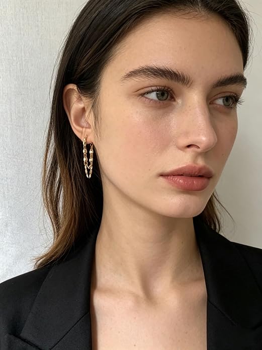 Tassel Earrings for Women Gold Plated Silver Chain Earrings Dainty Minimalist Dangle Drop Studs