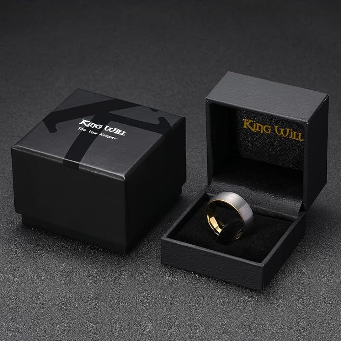 King Will Wedding Band for Men Women, 2/4/6/7/8mm Domed Matte Brushed Tungsten Carbide Rings, Solid/Dual Color Engagement Rings, Comfort Fit