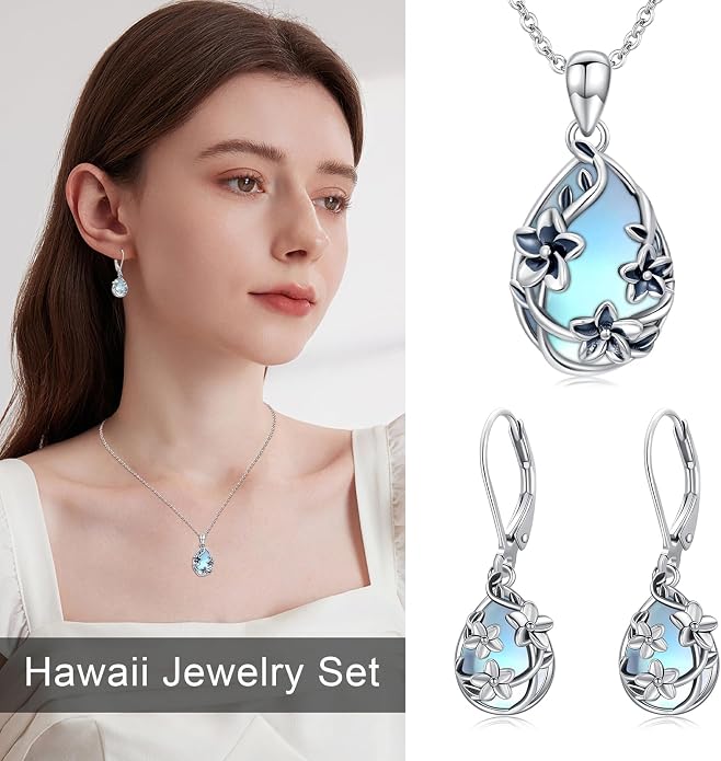 Flower Earrings 925 Sterling Silver Flower Teardrop Leverback Dangle Earrings Jewelry Gifts for Women Girls