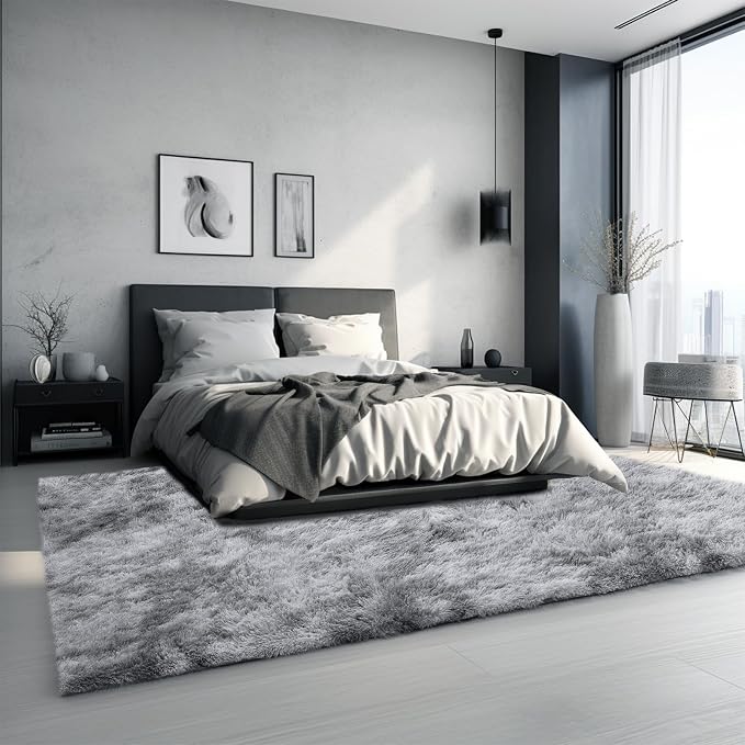 Sour Lemon 6x9 Area Rugs for Bedroom, Living Room Fluffy Rug, Large Area Rug Shag Shaggy Carpet Soft Plush Furry Bedside Rugs, Machine Washable Area Rugs for Kids Girls Boys Home Decor Anti Slip