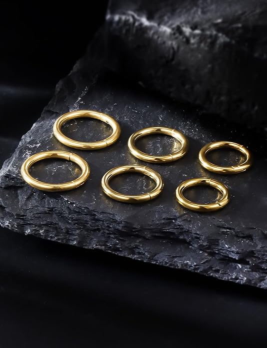 20G 18G 16G 14G 12G 10G 8G 6G 4G 2G Nose Rings Hoops 316l Surgical Steel Clicker Septum Lip Ring Tragus Helix Daith Rook Conch Snug Cartilage Lobe Earrings Hoop Piercing Jewelry For Women Men
