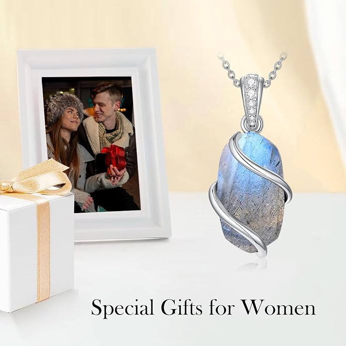 HPQQ Necklace for Women 925 Sterling Silver Dainty Gemstone Pendant Fine Jewelry Birthday Mothers Day Gifts for Mom Wife Her