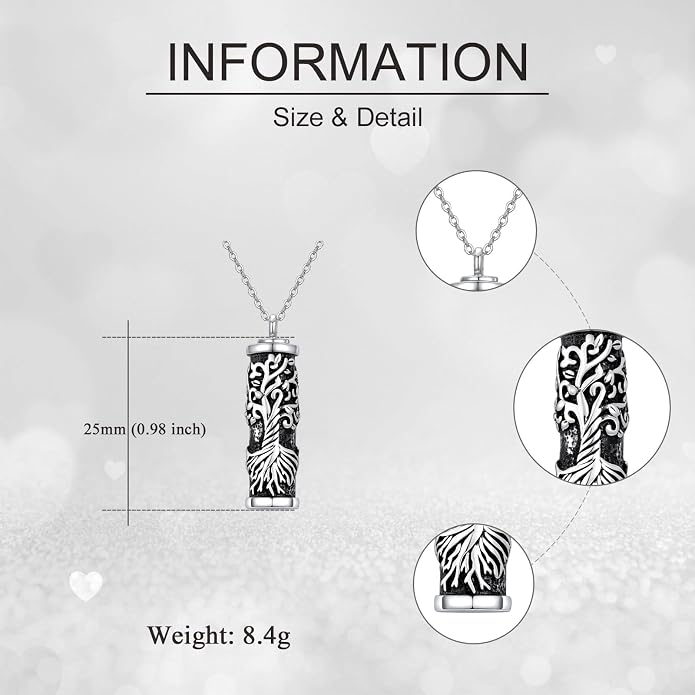 VONALA Gothic Necklace 925 Sterling Silver Punk Dagger/Thor Hammer/Arrowhead Wolf/Lion/Tree of Life Urn Pendant Necklace Viking Amulet Pagan Jewelry Gifts for Women Men Unsex
